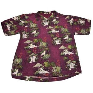 Tommy Bahama Penguin BBQ Martini Button Front Camp Shirt Size LARGE